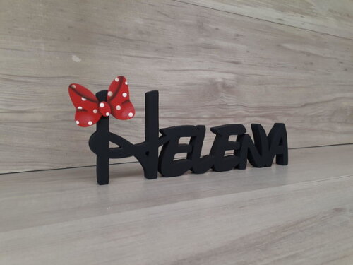 Nome De Mesa Em Mdf Disney Minnie - Helena - 10 Cm