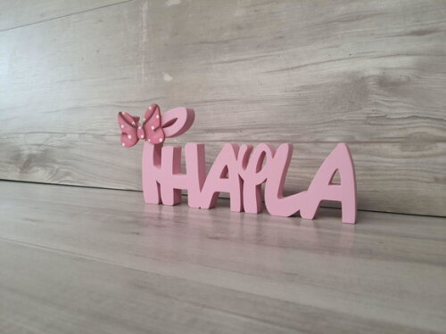 Nome de Mesa em mdf Disney Minnie - Thayla - 10 cm