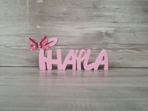 Nome de Mesa em mdf Disney Minnie - Thayla - 10 cm
