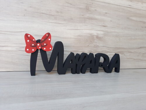 Nome de mesa em MDF Modelo Disney - Mayara - 10 cm