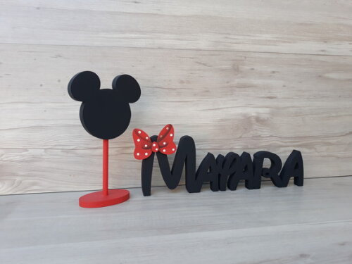 Nome de mesa em MDF Modelo Disney - Mayara 10 cm + lousinha