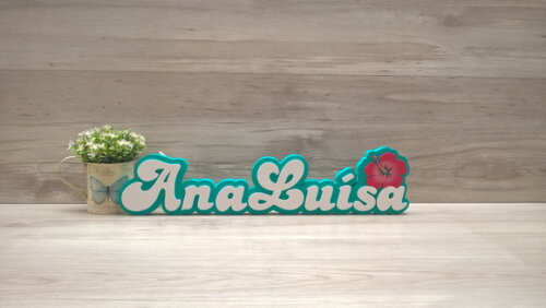 Nome de Mesa Festa Havaiana - Ana Luísa - 12 cm