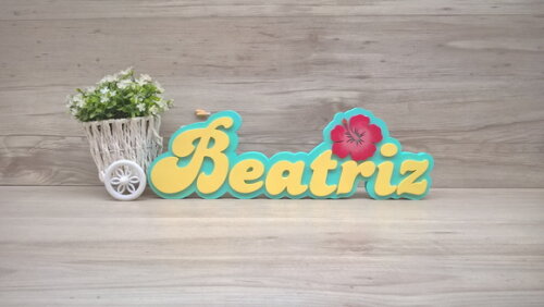 Nome de Mesa Festa Havaiana - Beatriz - 12 cm