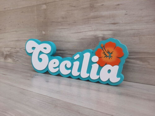 Nome de Mesa Festa Havaiana - Cecília - 12 cm