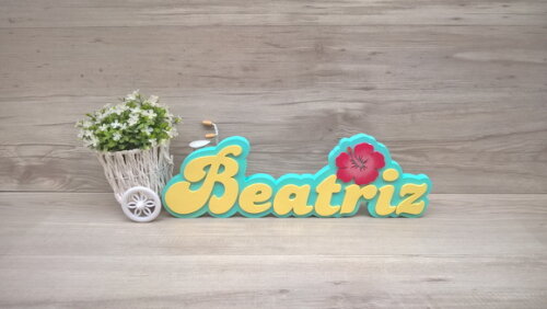 Nome de Mesa Festa Havaiana - Beatriz - 12 cm