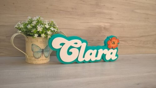 Nome de Mesa Festa Havaiana - Clara - 12 cm