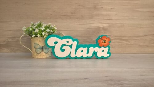 Nome de Mesa Festa Havaiana - Clara - 12 cm