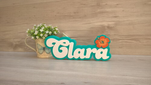 Nome de Mesa Festa Havaiana - Clara - 12 cm