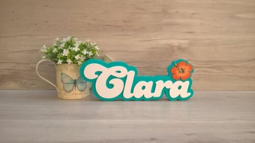 Nome de Mesa Festa Havaiana - Clara - 12 cm