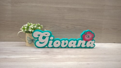 Nome de Mesa Festa Havaiana - Giovana - 12 cm