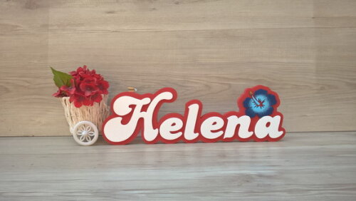 Nome de Mesa Festa Havaiana - Helena - 12 cm