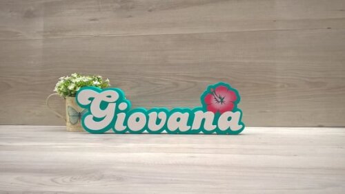 Nome de Mesa Festa Havaiana - Giovana - 12 cm