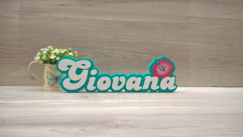 Nome de Mesa Festa Havaiana - Giovana - 12 cm
