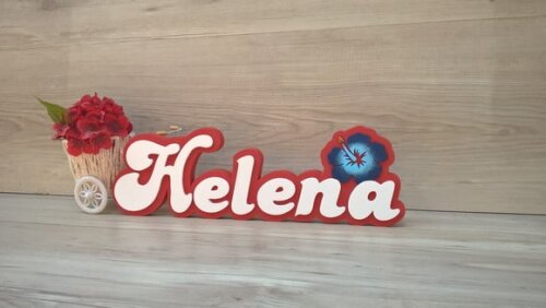Nome de Mesa Festa Havaiana - Helena - 12 cm