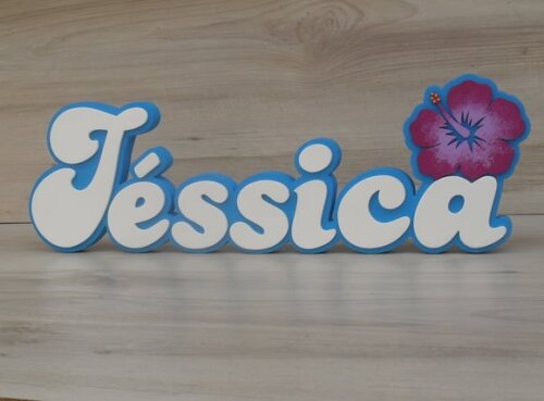Nome de Mesa Festa Havaiana - Jéssica - 15 cm
