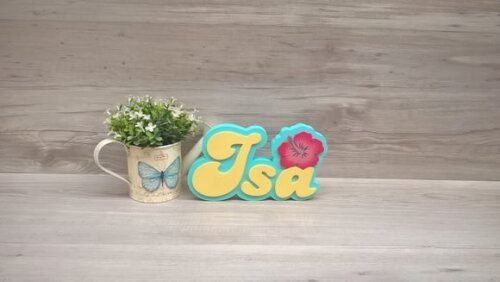 Nome de Mesa Festa Havaiana - Isa - 15 cm