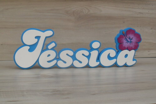 Nome de Mesa Festa Havaiana - Jéssica - 15 cm