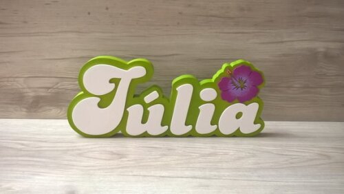 Nome de Mesa Festa Havaiana - Júlia - 12 cm