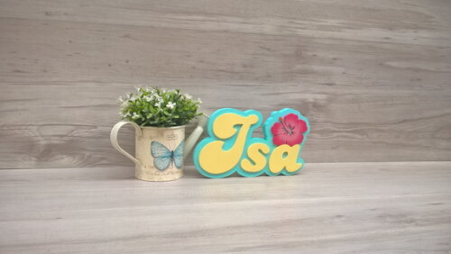 Nome de Mesa Festa Havaiana - Isa - 15 cm