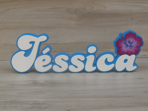 Nome de Mesa Festa Havaiana - Jéssica - 15 cm