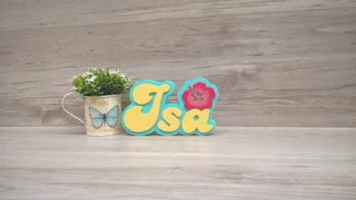 Nome de Mesa Festa Havaiana - Isa - 15 cm