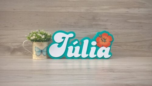 Nome de Mesa Festa Havaiana - Julia 15 cm