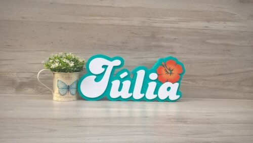 Nome de Mesa Festa Havaiana - Julia 15 cm