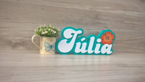 Nome de Mesa Festa Havaiana - Julia 15 cm
