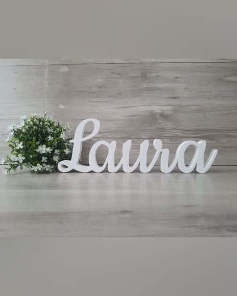 Nome de Mesa mdf - Linha Ck - Laura - 10 cm