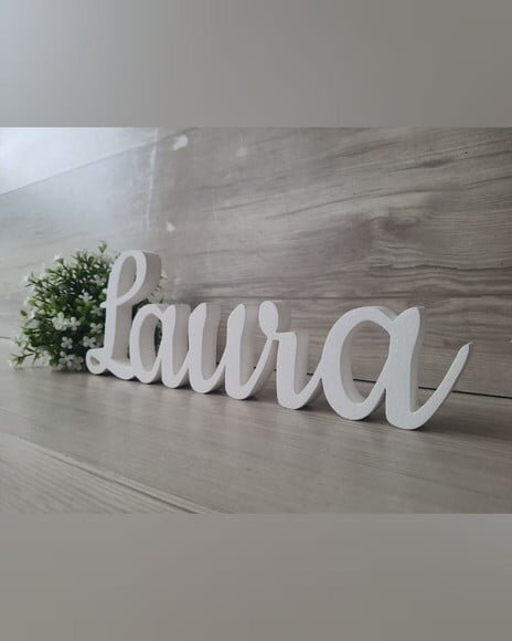 Nome de Mesa mdf - Linha Ck - Laura - 10 cm