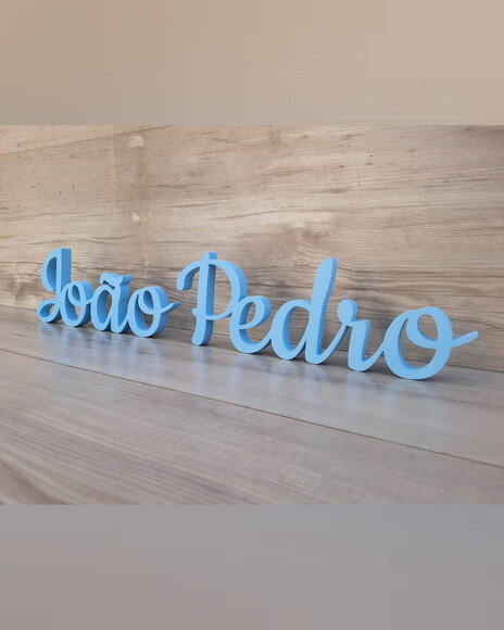 Nome de Mesa mdf - Linha Ck - João Pedro - 10 cm