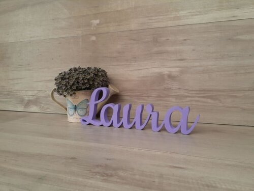 Nome de Mesa mdf - Linha Ck - Laura - 10 cm