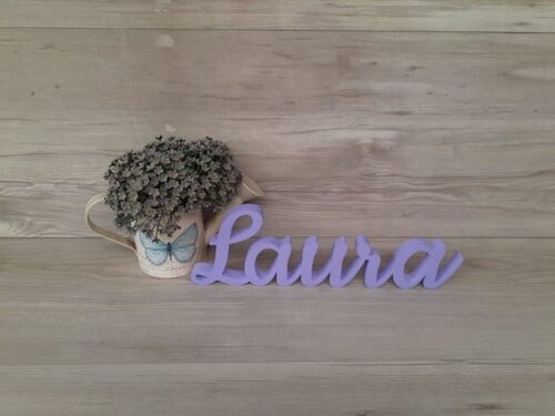 Nome de Mesa mdf - Linha Ck - Laura - 10 cm