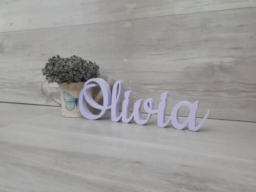 Nome De Mesa Mdf - Linha Ck - Olivia - 10 Cm