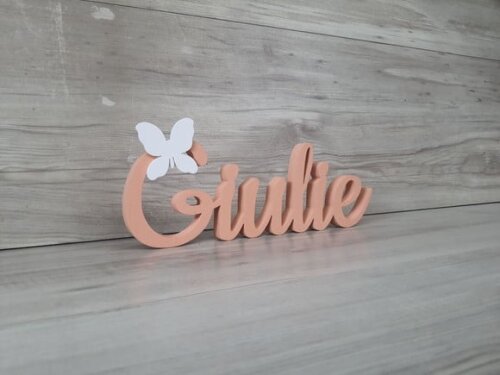Nome de Mesa mdf - Linha Ck com Aplique Borbo - Giulie 10 cm