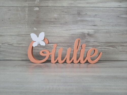 Nome de Mesa mdf - Linha Ck com Aplique Borbo - Giulie 10 cm
