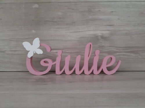 Nome de Mesa mdf - Linha Ck com Aplique Borbo - Giulie 10 cm