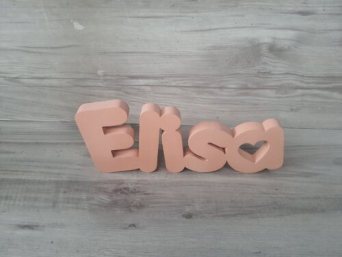 Nome de Mesa mdf - Mod Pk Vazado Coração - Elisa 10 cm