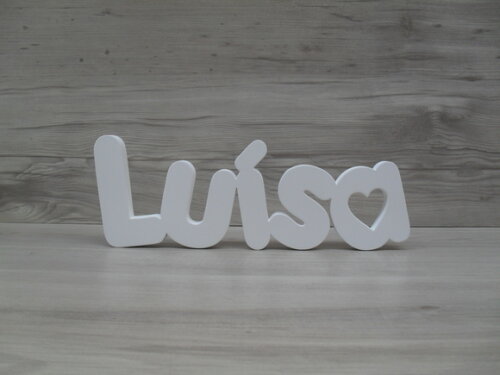 Nome de Mesa mdf - Mod Pk Vazado Coração - Luísa 13 cm