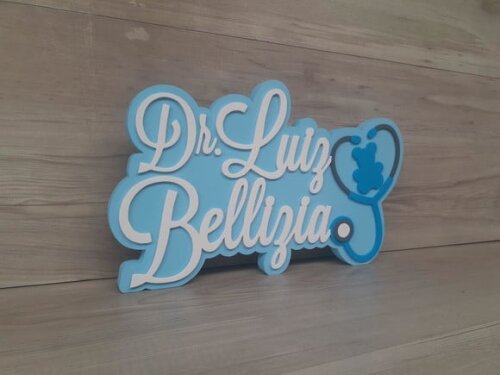 Nome de Mesa Personalizado Dr/ Dra - Pediatria