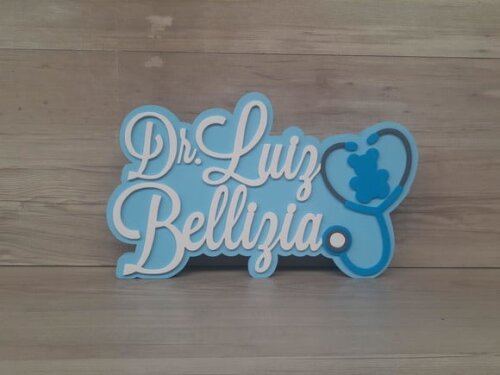 Nome de Mesa Personalizado Dr/ Dra - Pediatria