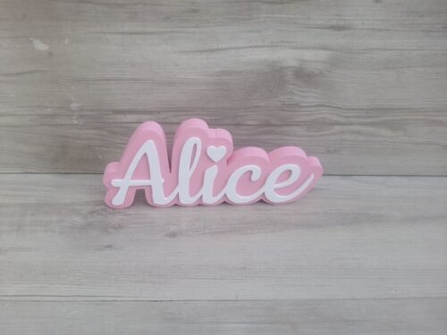 Nome de Mesa Sobreposto em mdf - Linha Ck - Alice - 10 cm