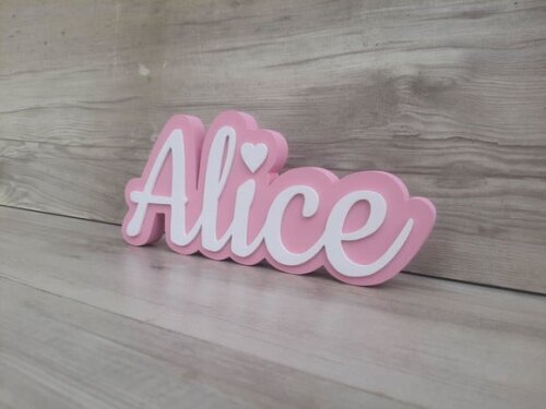 Nome de Mesa Sobreposto em mdf - Linha Ck - Alice - 10 cm