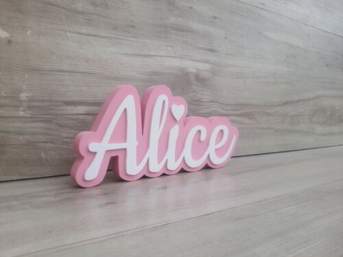 Nome de Mesa Sobreposto em mdf - Linha Ck - Alice - 10 cm