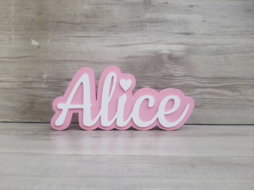 Nome de Mesa Sobreposto em mdf - Linha Ck - Alice - 10 cm