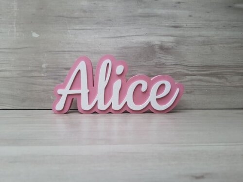 Nome de Mesa Sobreposto em mdf - Linha Ck - Alice - 10 cm
