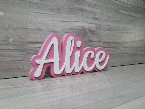Nome de Mesa Sobreposto em mdf - Linha Ck - Alice - 10 cm