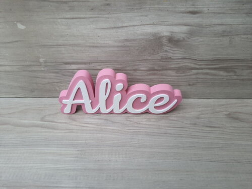 Nome de Mesa Sobreposto em mdf - Linha Ck - Alice - 10 cm