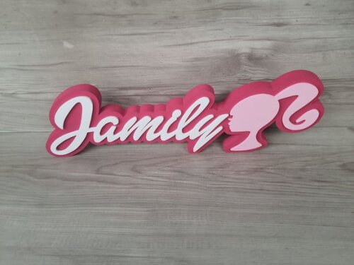 Nome de Mesa Tema Barbie - Jamily - 13 cm