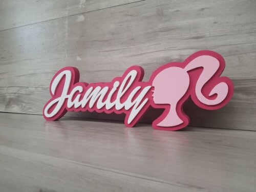Nome de Mesa Tema Barbie - Jamily - 13 cm